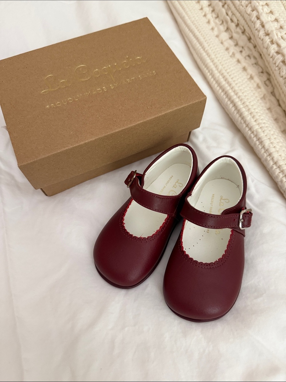 Burgundy Leather Toddler Mary Jane Shoes